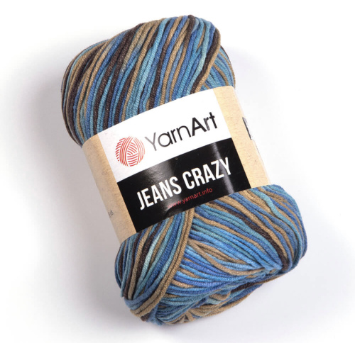 Jeans Crazy 7202 Ярко-голубой принт
