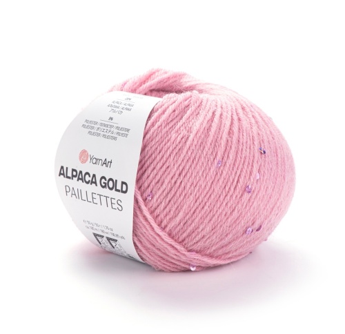Alpaca Gold Paillettes 9306 розовый