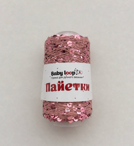 Пайетки Baby Loop 3694 Сухая роза+розовый глянцевый