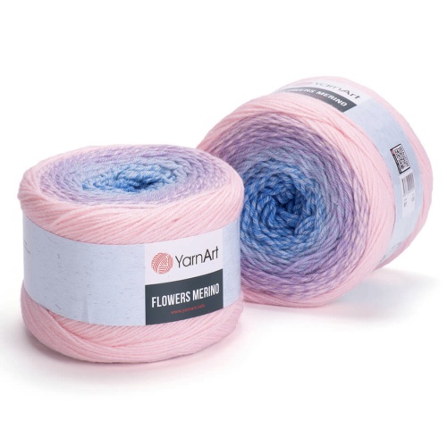 Flowers Merino 551 серый/голубой/сирен/розов