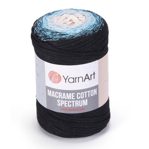 Macrame Cotton Spectrum 1310 Черный / бирюзовый / молочный