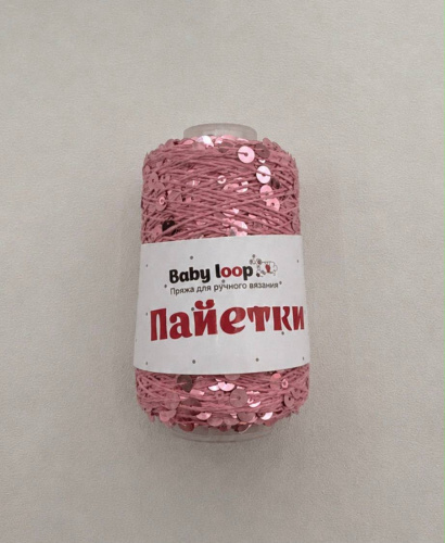 Пайетки Baby Loop 3653 Розовый+розовый глянцевый