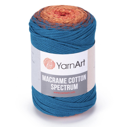 Macrame Cotton Spectrum 1317 Бирюза-оранжевый