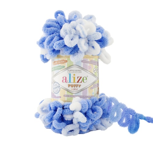 Puffy Color 6371  Белый-голубой
