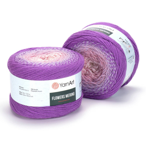 Flowers Merino 531 Розовый / сиреневый