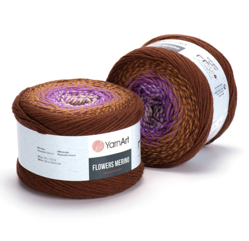 Flowers Merino 548 коричневый/сиреневый/бежевый