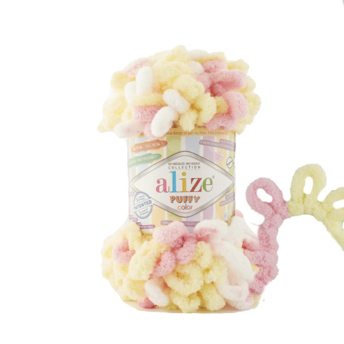 Puffy Color 6369  Желтый-розовый-белый