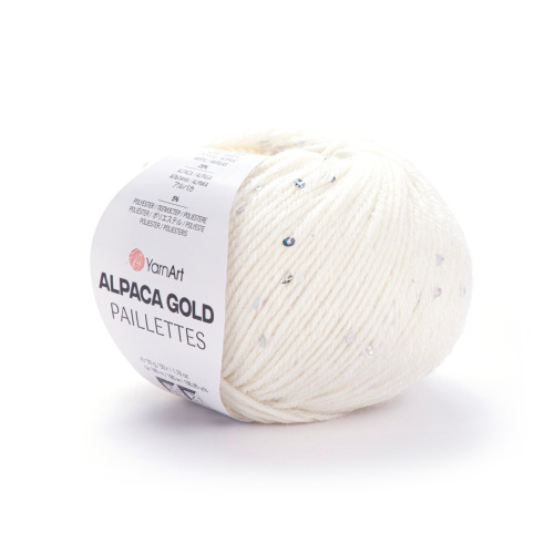 Alpaca Gold Paillettes 9301 белый
