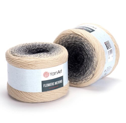 Flowers Merino 553 Бежевый / черный