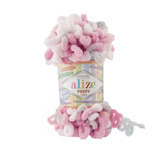 Puffy Color 6370  Серый-розовый-белый