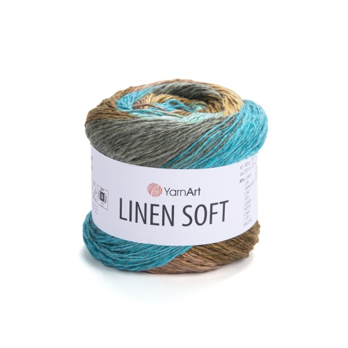 LINEN soft  7409  Бирюзово бежевый