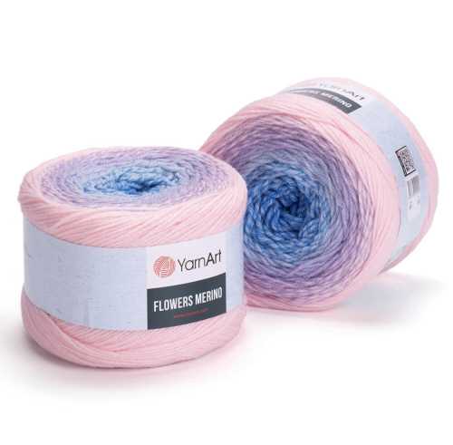 Flowers Merino 551 серый/голубой/сирен/розов