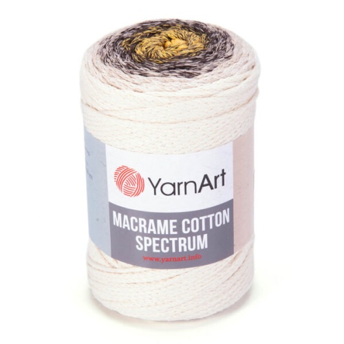 Macrame Cotton Spectrum 1301 Белый-коричневый