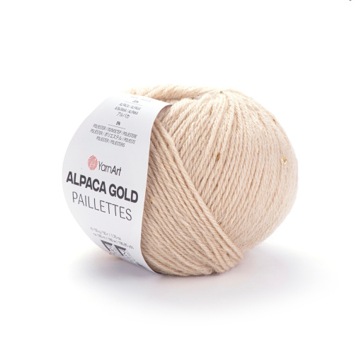 Alpaca Gold Paillettes 9302 топленое молоко