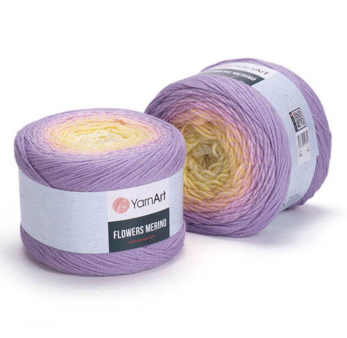 Flowers Merino 545 св.желтый/розовый/сирен/серый