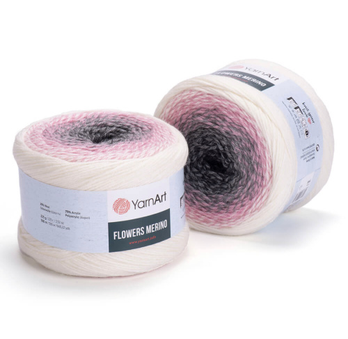 Flowers Merino 546 черный/серый/розов/белый