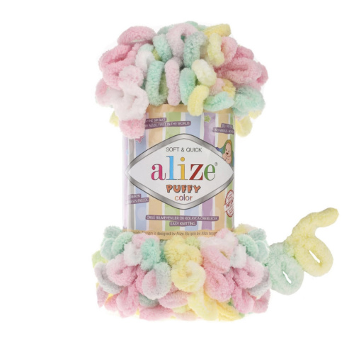 Puffy Color 5862 мята-розовый-желтый-белый