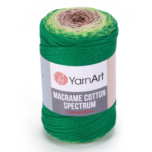 Macrame Cotton Spectrum 1322 Зеленый-бежевый