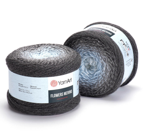 Flowers Merino 550 Серый / голубой