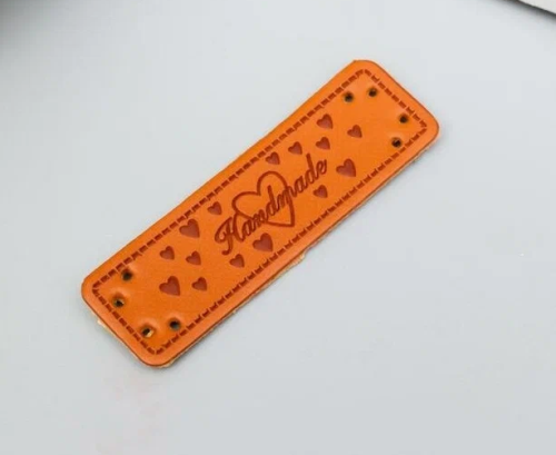 Бирка Hand Made сердце прямоугольник 50мм*15мм