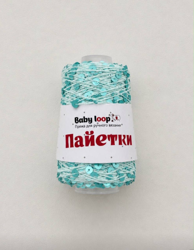 Пайетки Baby Loop 3628 светло-мятный +мятный мат.