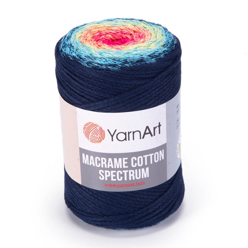 Macrame Cotton Spectrum 1318 Сине-зеленый-розовый