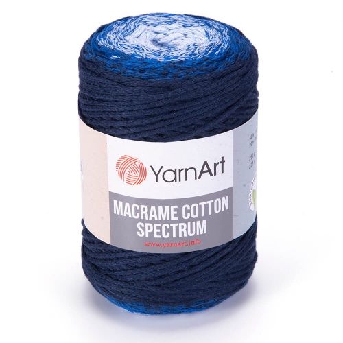 Macrame Cotton Spectrum 1316 Темно-синий-белый