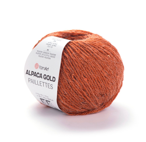 Alpaca Gold Paillettes 9312 тыквенный