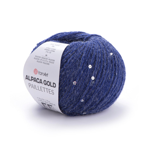 Alpaca Gold Paillettes 9313 темно синий