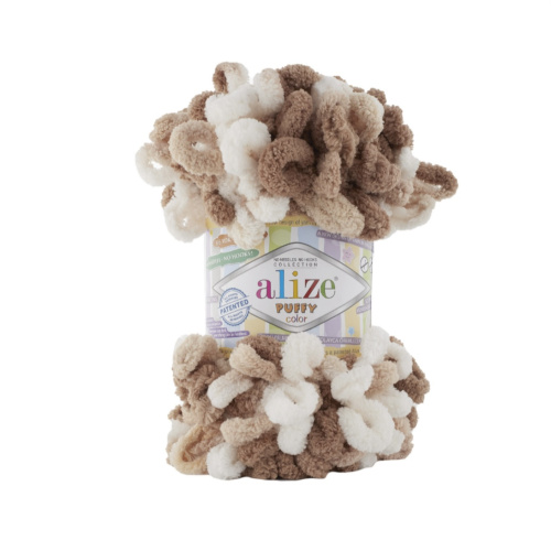 Puffy Color 6398  Коричневый-бежевый-белый