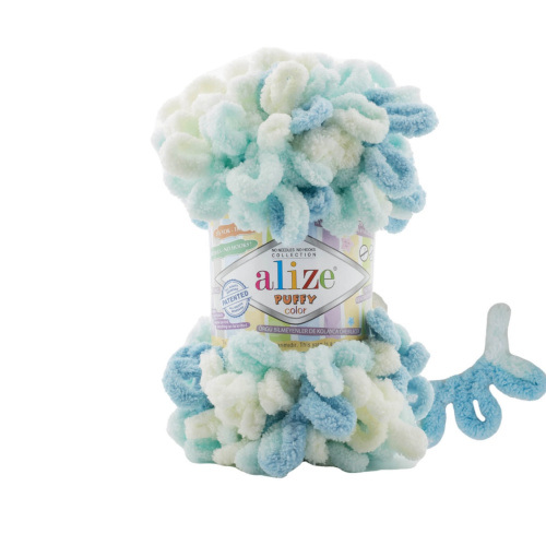 Puffy Color 6461 Белый / голубой / мята / лимон