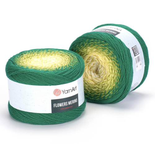 Flowers Merino 538 зеленый /салатовый /желтый