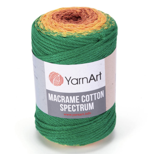 Macrame Cotton Spectrum 1308 Зелено-оранжевый