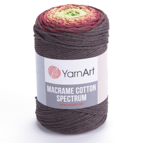 Macrame Cotton Spectrum 1305 Коричневый / бордовый / салатовый