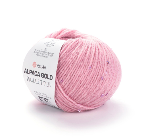 Alpaca Gold Paillettes 9306 розовый