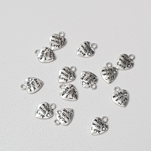 Бирка Hand Made сердце серебро 10мм*12мм