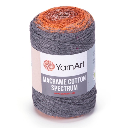 Macrame Cotton Spectrum 1320 Серый-оранжевый-терракотовый-светло-серый